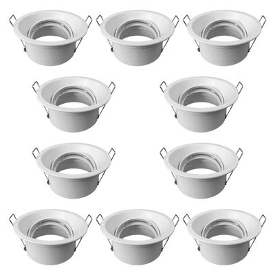 Pack 10 Focos LED Embutido Retraído Porta GU-10 Pessaro MR16