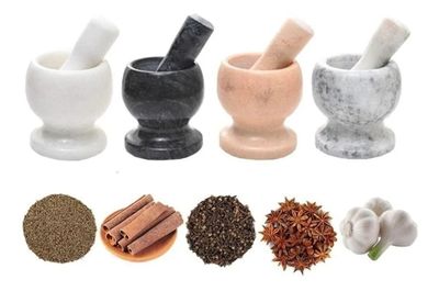 Mortero Marmol Grande Moledor Especias Triturador Chancador