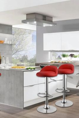 Imagen 2 del producto Pack 2 Piso Bar Altura Regulable Rojo