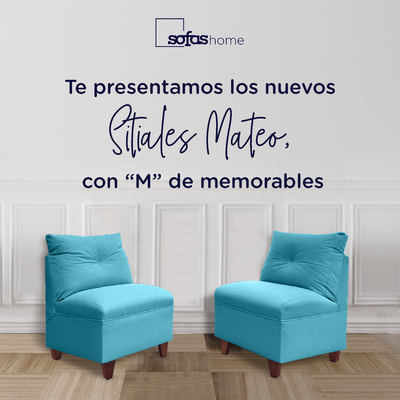 Imagen 2 del producto Par Butacas Mateo Chenille Turquesa Pata Madera 1C