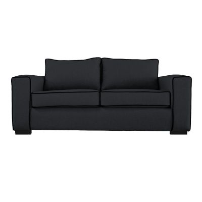 Sofá Gabro Chenille Tipo Lino Grafito 3 Cuerpos