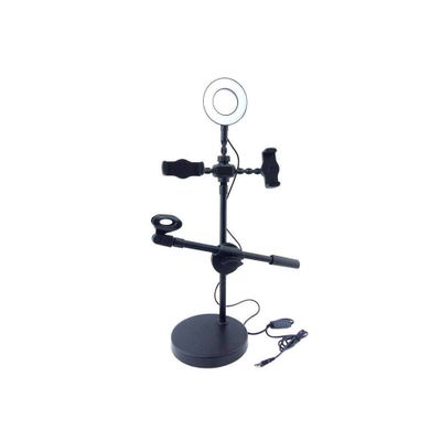Aro De Luz 4 En 1 Selfie Atril Micrófono 2 Soporte Celular