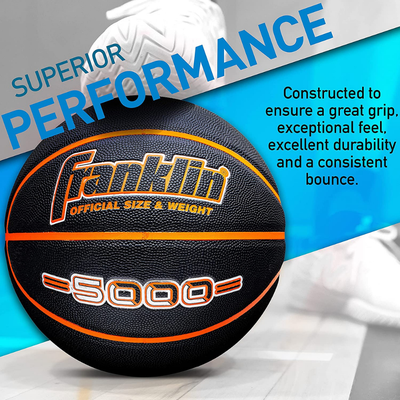 Imagen 2 del producto Balón Basketball 5000 Negro Naranja Tamaño 7