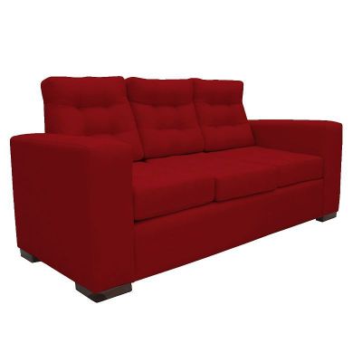 Imagen 2 del producto Sofá Antu Chenille Tipo Lino Rojo 3 Cuerpos