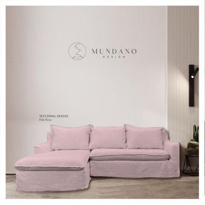 Imagen 2 del producto Seccional Queule Chenille Palo Rosa 3C