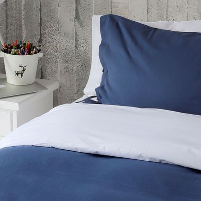 CUBREPLUMÓN ALGODÓN STONE WASH AZUL SUPER KING