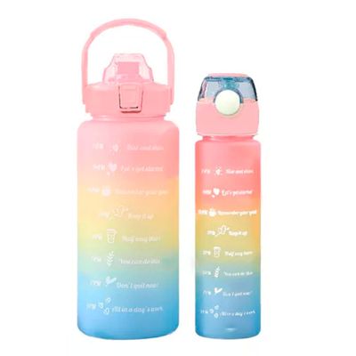 Pack 2 Botellas Agua Motivacionales De 2 Litros Y 900 Ml
