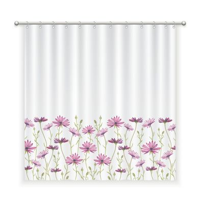 CORTINA DE BAÑO ALGODÓN MARGARITAS