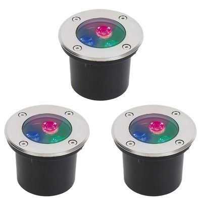 Pack 3 Foco LED Piso 3W 220V RGB