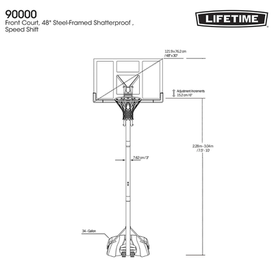 Imagen 2 del producto Aro Basketball Portátil Policarbonato 122 x 84 cm