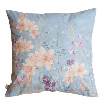 FUNDA COJÍN GAMUZA JARDÍN NARCISOS 45X45