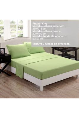 Imagen 2 del producto Juego de Sábanas de Microfibra Monaco King Verde