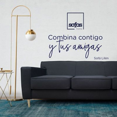 Imagen 2 del producto Sofá Lilen Chenille Tipo Lino Grafito 3 Cuerpos