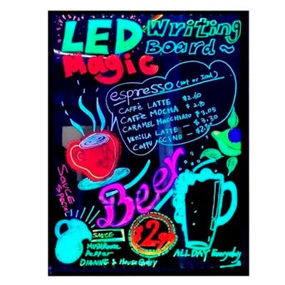Pizarra Led Luminosa 60x80 Cm 6 Plumones, Paño Y Control Favorito