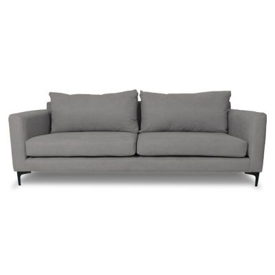 Sofá Alanna Felpa Gris 2 Cuerpos