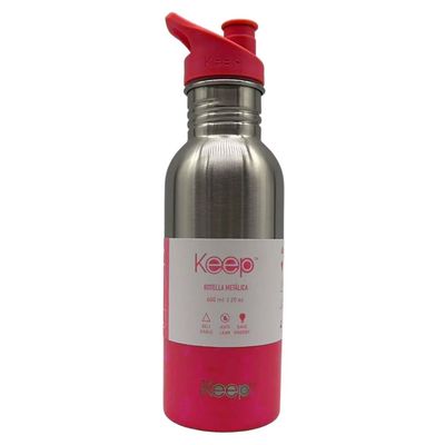 Imagen 1 del producto Botella Metálica Con Mango 600ml Rosado / Morado - Keep