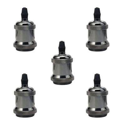 Pack 5 Soquetes E-27 Retro Plateado Vintage