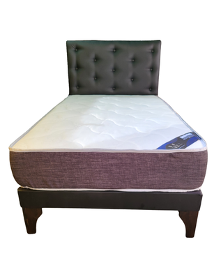 CAMA EUROPEA RIMAR 1.5P NEGRA CUERO PU