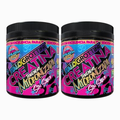 2 Creatinas Monohidrato Doblemente Micronizadas 80 SV c/u -Sin sabor
