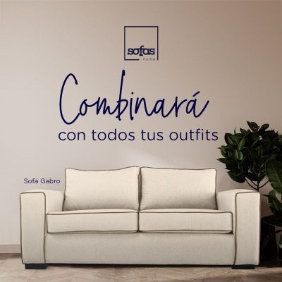 Imagen 2 del producto Sofá Gabro Felpa Beige 3 Cuerpos