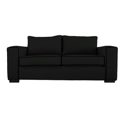 Sofá Gabro Felpa Negro 3 Cuerpos
