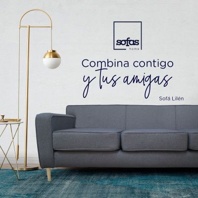 Imagen 2 del producto Sofá Lilen Felpa Gris 2 Cuerpos