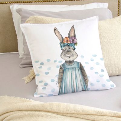 Imagen 2 del producto FUNDA COJÍN ALGODÓN CONEJA FLORA 45X45