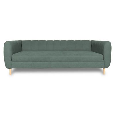 Sofá Lynette Felpa Verde 3 Cuerpos