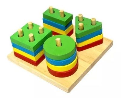 Bloques De Madera Mini Dificultad Didácticos Para Niños