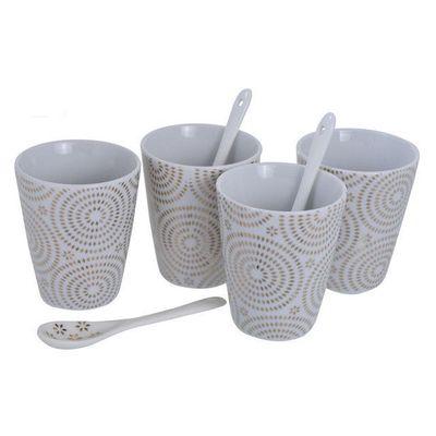 Imagen 1 del producto Juego de Tazas con Cucharas 8 Pzs Estrellas Gold