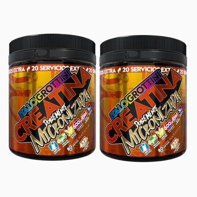 2 Creatinas Monohidrato Doblemente Micronizadas 80 SV c/u -Naranja
