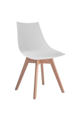 Imagen 1 del producto Silla de Comedor con Patas de Madera Blanco