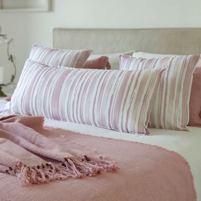 Imagen 2 del producto FUNDA COJÍN ALGODÓN TRAMA LINEAL PALO DE ROSA XL
