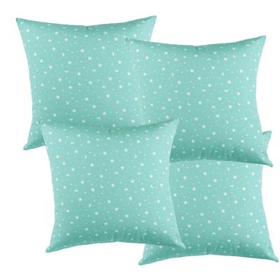 Set 4 Cojines Lona Estrellita Jade 50x50 cm