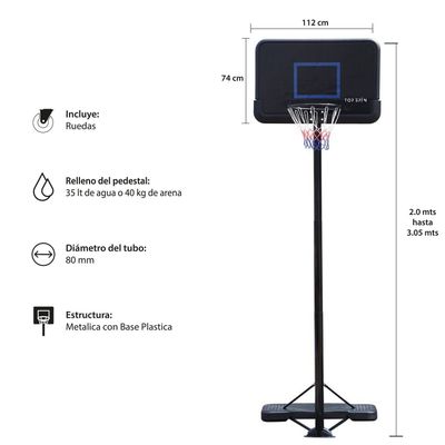 Imagen 2 del producto Aro de Básquetbol A300 - 3.05 metros