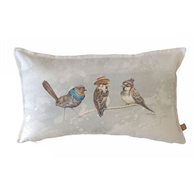 FUNDA COJÍN ALGODÓN  PAJARITOS AMIGOS 50X30