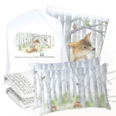 JUEGO DE CAMA FUNDA DE PLUMÓN + SABANA BAJERA + 4 FUNDAS ALMOHADA ZORRITO KING