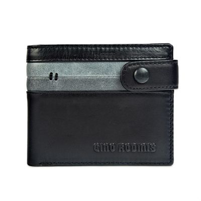 Billetera Gino Rodinis  Paolo 676 Negro/Acero Hombre