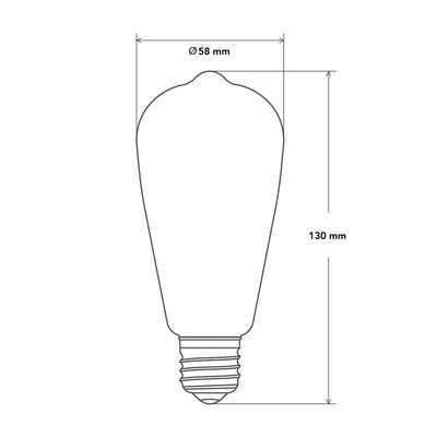 Imagen 2 del producto Pack 5 Ampolletas LED E-27 Filamento 6W ST58 Dimebale SEC