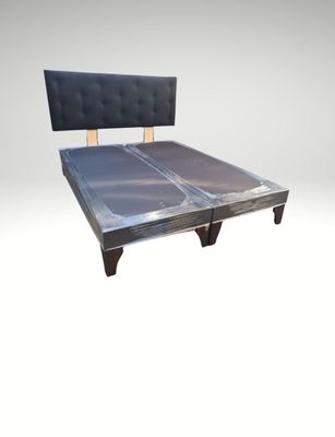 Imagen 2 del producto Base Div 2P + Respaldo Botoné Negro Felpa