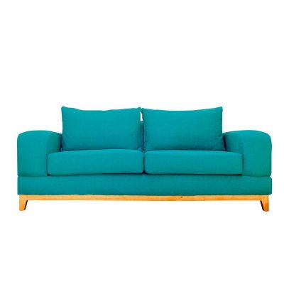 Imagen 1 del producto Sofá Basalto Chenille Tipo Lino Turquesa 3 Cuerpos