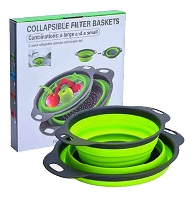 Colador 2 Piezas Plegable Silicona Redondo