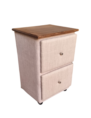 Imagen 2 del producto Velador Doble Cajón Crudo Lino Rimar