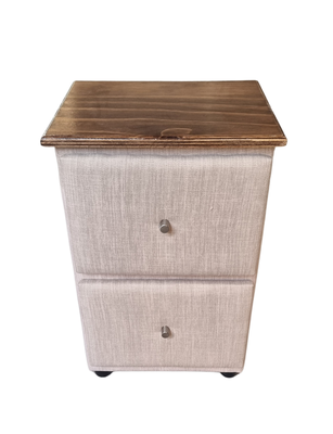 Imagen 1 del producto Velador Doble Cajón Crudo Lino Rimar