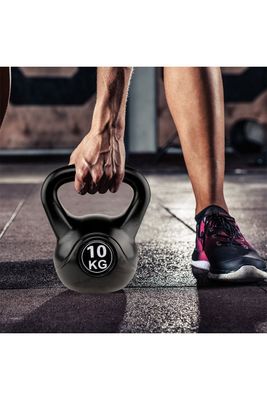 Imagen 2 del producto Kettlebell Mancuerna Pesa Rusa Cemento 10 Kg Negro