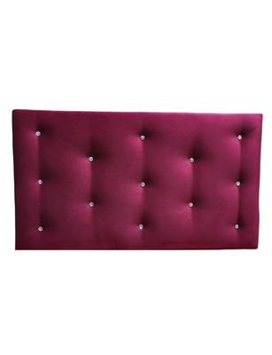 Respaldo 1.5 plazas Burdeo Felpa Botón Diamante Muebles Rimar