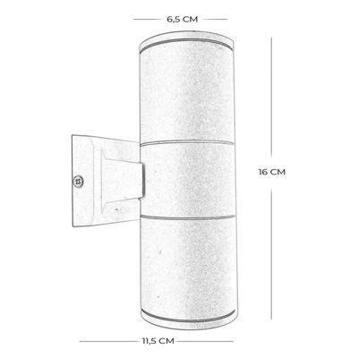 Imagen 2 del producto Apliqué Bidireccional LED Incorporado Gris 2*5W