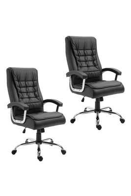 Pack 2 Sillas Oficina Apoyabrazo Cromado Negro