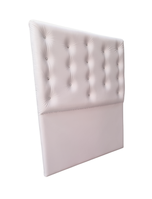 Imagen 2 del producto Respaldo 1.5 Plazas a Piso Botón Diamante Blanco Eco Cuero Muebles Rimar