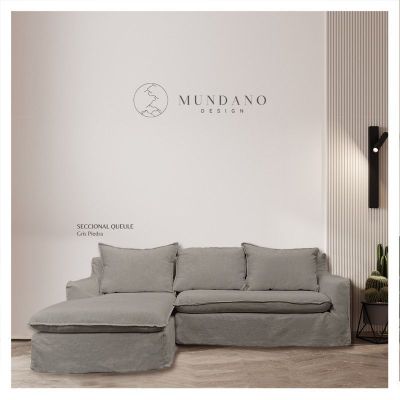 Imagen 2 del producto Seccional Queule Chenille Gris Piedra 3C